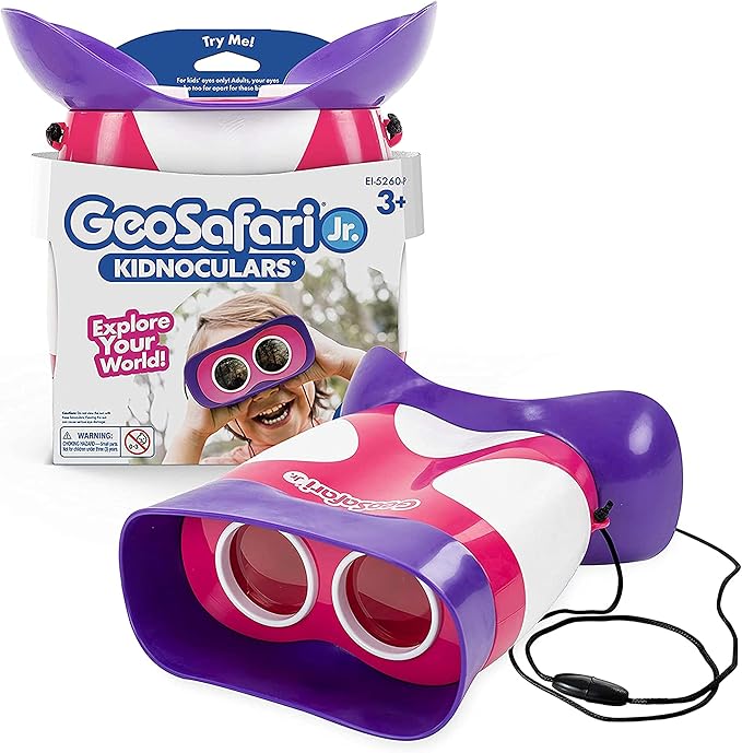 Educational Insights GeoSafari Jr. Kidnoculars Pink Binoculars For Toddlers & Kids, Gift for Toddlers Ages 3+