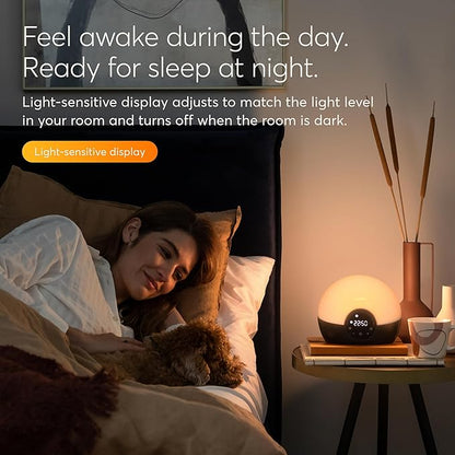 Lumie Bodyclock Glow 150 - Alarm Clock Simulates Sunrise & Sunset - Bedside Lamp with Customizable Light Duration - Wake-Up Light, Night Light & Reading Light - with Warm LEDs