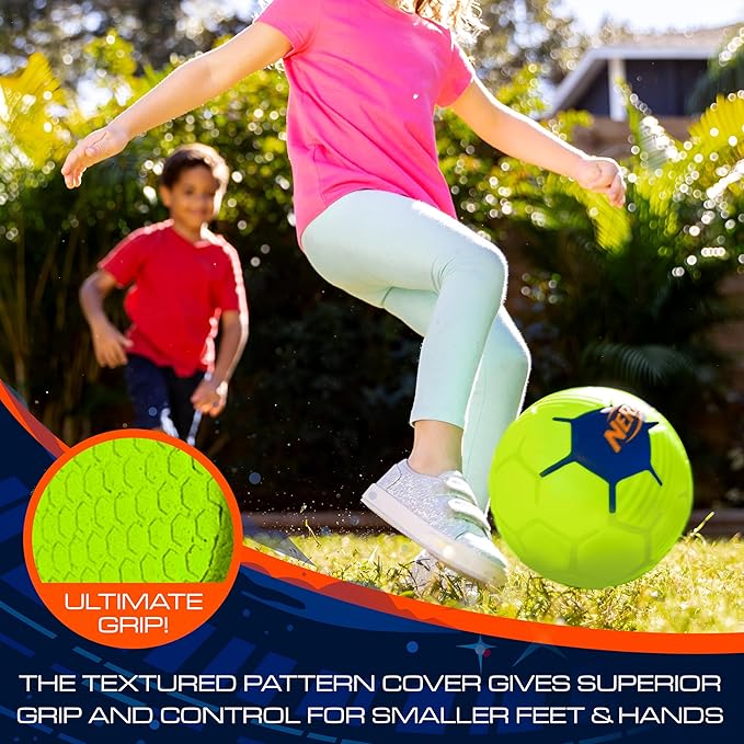 Nerf Kids Foam Mini Soccer Ball - Proshot Youth Soft Mini Foam Soccer Ball - 7" Inch Indoor + Outdoor for Kids - Fun Toy for Practice + Games