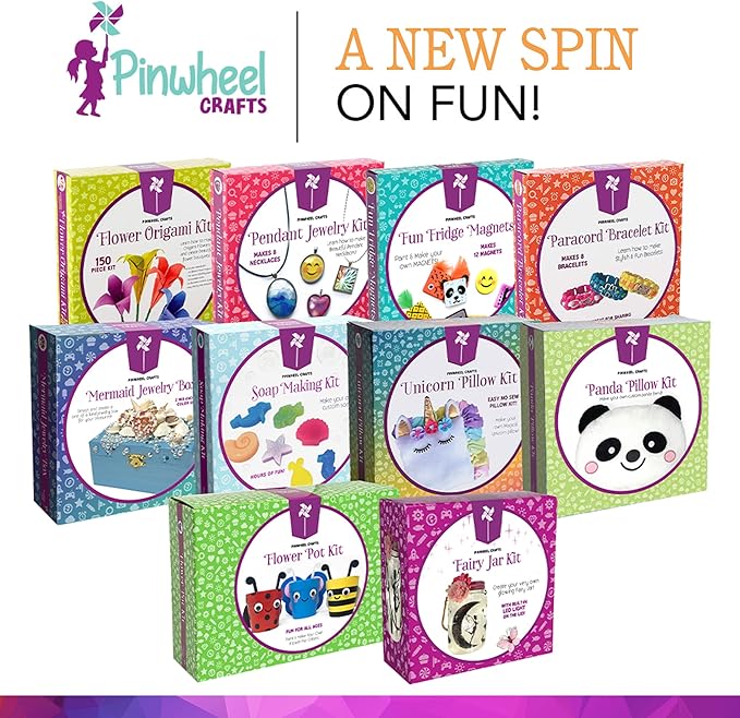 Pinwheel Crafts DIY Kaleidoscope Kit for Kids - Educational Science Art Craft Kit with Glowing Stars