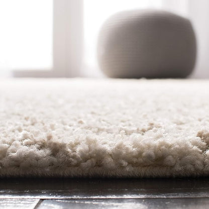 SAFAVIEH Arizona Shag Collection 2'3" x 14' Ivory/Beige ASG744A Moroccan Diamond Non-Shedding 1.6-inch Thick Living Room Dining Entryway Foyer Hallway Runner Rug