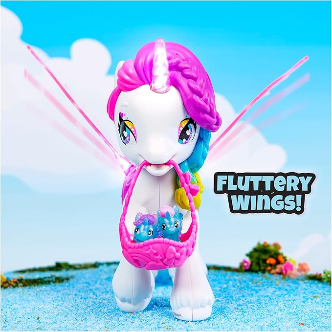 Hatchimals CollEGGtibles, Hatchicorn Unicorn Toy with Flapping Wings, Over 60 Lights & Sounds, 2 Exclusive Babies, Kids Toys for Girls Ages 5 and up