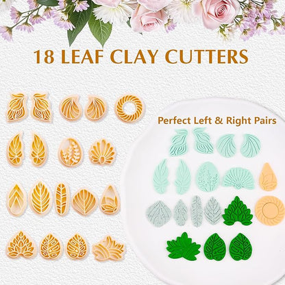 65 Pcs Flower, Leaf & Animal Polymer Clay Cutters Set, Clay Cutters Shapes for Earrings & Jewelry Making, Bunny Butterfly Bee Bird with Storage Box (YANSH PROGLOBAL)