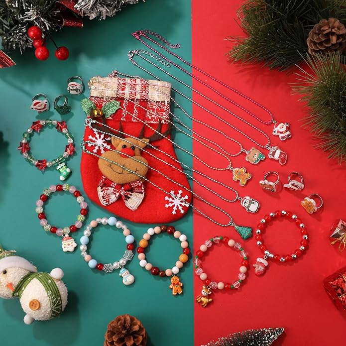 PinkSheep Toddler Jewelry Kids Jewelry Kids Necklace Choker and Bracelet 3 Pack 9pcs, Little Girls Jewelry In Box, Flower Girl Gift Kids Girls Accessories