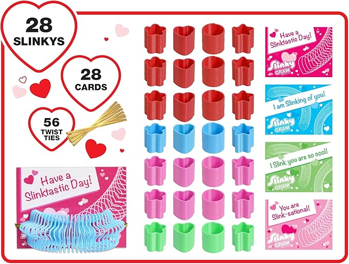 Just Play Slinky® Gram Seasonal Class Party Kit, 112-pieces, Kids Art and Craft Activity Set, Fidget Toy, Kids Toys for Ages 5 Up