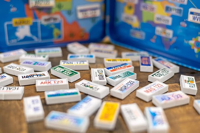 Bendon TS Shure License Plate Games Magnetic Activity Tin with Foam Magnet Sheet 50519