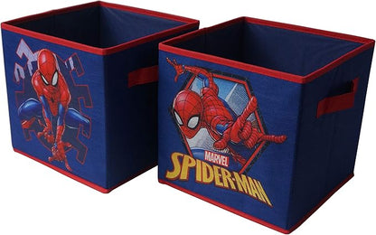 Marvel Spiderman Set of 2 Durable Storage Cubes with Handles
