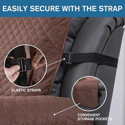 XINEAGE Water Resistant Recliner Cover, Nonslip Recliner Chair Covers for Reclining Chair with Pockets, Quilted Thick Recliner Slipcovers for Pets and Kids (Recliner Chair, Coffee)