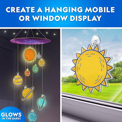 National Geographic Ultimate Space Activity Kit – Diamond Painting Solar System Night Light, Glow-in-The-Dark Solar System Model & Stained Glass Window Art, Outer Space STEAM Arts & Crafts for Kids