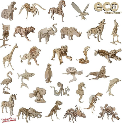 Eco 3D Wooden Puzzle - Owl from Deluxebase. Sustainable Wood Animal Puzzle Craft Set. Perfect Model Building Kits for Educational Toys and Kids Party Favors.