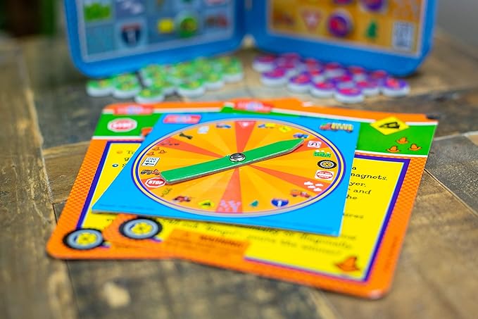 Bendon TS Shure Big Rig Trucks Bingo Games Mini Magnetic Activity Tin with Spinner and Foam Magnet Sheet 50523