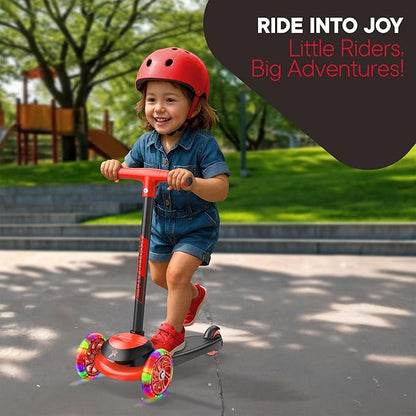 3 Wheel Scooter for Kids, Smooth Light Up LED Front Wheels, Wide Anti Slip Deck, Rear Foot Brake, Easy Lean to Steer Maneuvering, Indoor & Outdoor Ride On Toys for Ages 2 Up,