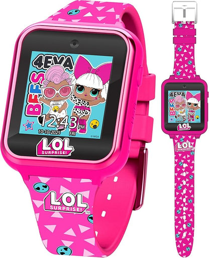 LOL Surprise Touchscreen Exclusive Pink Smartwatch for Kids – Engaging Educational Games, Step Counter, Camera, Alarm & More – Fun & Interactive Timepiece (LOL4264AZ)