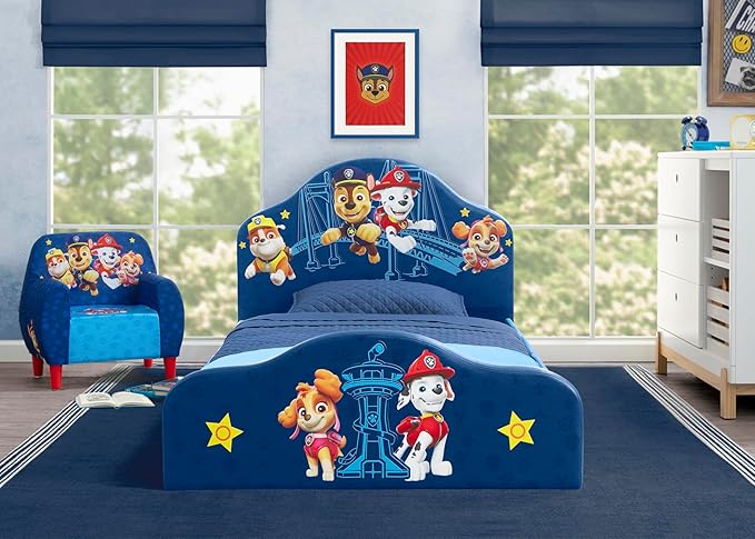 Delta Children PAW Patrol Upholstered Twin Bed, Blue