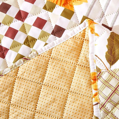 EVENHUG Sofa Cover for 3 Cushion Couch Patchwork Floral Sofa Slipcover Washable 3 seat Couch Cover Furniture Protector Cover with Elastic Straps for Pets Kids Dog Cat (Sofa,Yellow)