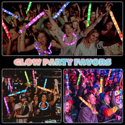 36 Pack Glow Sticks Party Favors, Light up Toys Pop Tubes Bulk, LED Glow Necklaces Bracelets Birthday Goodie Bag Stuffers, Glow in the Dark Halloween Party Supplies Gift Toys Prizes