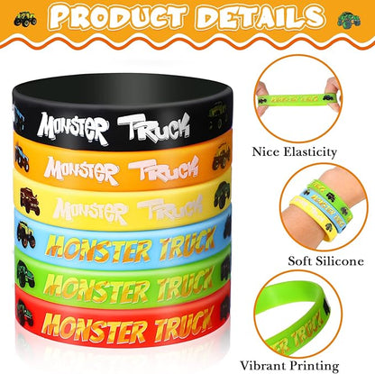 24 Pieces Truck Birthday Party Favors Truck Silicone Bracelets Truck Party Decoration Truck Silicone Wristbands for Kids Construction Truck Birthday Baby Shower Party Supplies Classroom Rewards