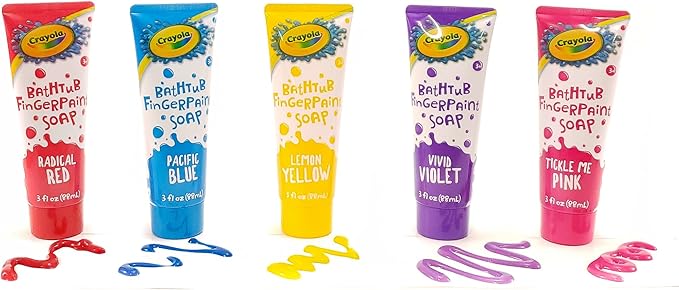 Crayola Bath Time Bundle - 9 Items: Bubble Bath, Bathtub Fingerpaint Soap, Jumbo Wash Pens, and Body Wash