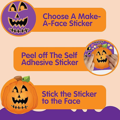 JOYIN 36 PCS Halloween Pumpkin Stickers, Halloween Party Favor for Kids, Art Crafts Party Supplies, Pumpkin Decorating Face Sticker Sheets with 9 Designs, Halloween Goodies Classroom Activities Games