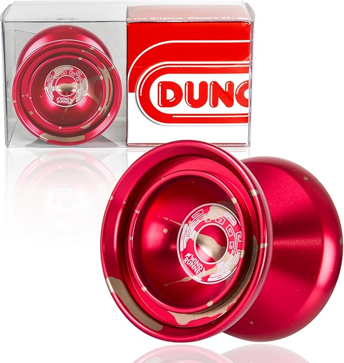 Duncan Toys Windrunner Yo-Yo [Red with Gold Splash] - Unresponsive Pro Level Aluminum Yo-Yo with Double Rim, Concave Bearing, SG Sticker Response
