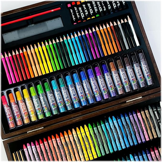 Art 101 USA Art 101 173-Piece Wood Art Set,Mulit Colored,173 Piece Set,53173MB