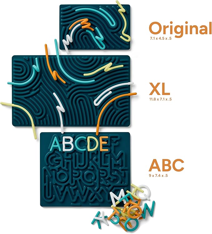 Pushpeel Advanced ABC Tracing Puzzle Board (Best for Ages 4+) – Silicone Learning Toy for Pre-Writing & Fine Motor Skills – Quiet Sensory Travel Activity Toy for Kids – Uppercase Alphabet, Spruce