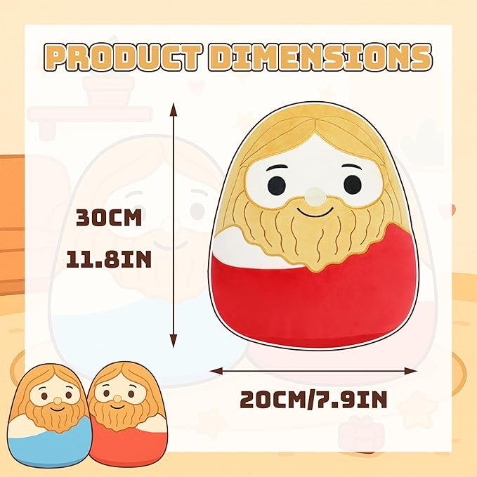 Jesus Plush Toy - Religious Stuffed Doll - Jesus Plush Pillow - Faithful Lovers and Easter Basket Stuffed Gift (Red)