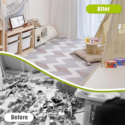8 Packs Large Toy Storage Bags with Labels, Reusable Clear PVC Board Game Storage, Travel Waterproof Toy Organizer Bags with Name Tag and Manual Pocket for Building (L, XL)