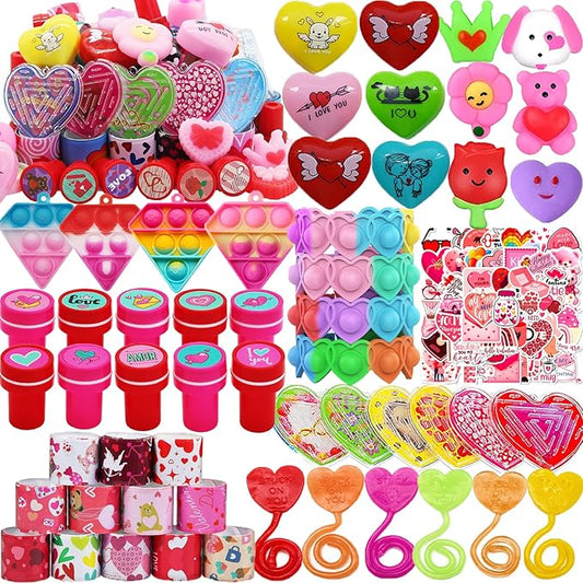 108 PCS Valentines Day Party Favors for Kids Boy Girl, Treasure Box Toys, Pinata Filler Goodie Bag Stuffers, School Classroom Rewards, Treasure Chest Prizes, Classroom Exchange Gifts Prizes