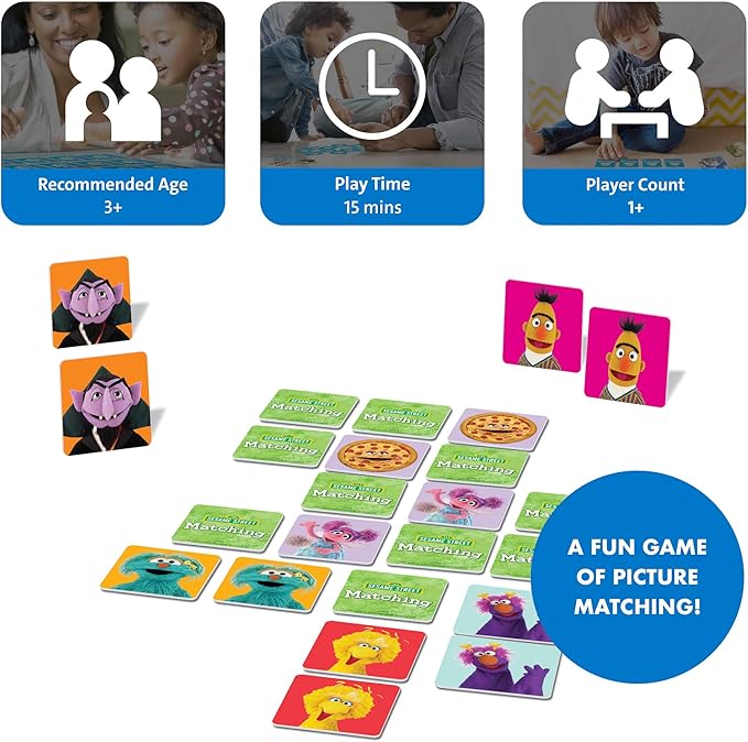 Wonder Forge Sesame Street Memory Matching Game: Fun Toddler Learning Toys & Games for Kids Ages 3-5, Ideal for Family Play & Education