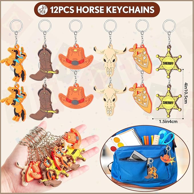 110 Horse Party Favors Western Cowboy Birthday Supplies Straw Bubble Silicone Bracelet Sticker Tattoo Toy Gift Boy Kid Goodie Bag Stuffer Rodeo Animal Horse Themed Party Favors