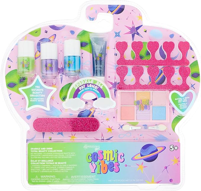 Expressions 8pc Makeup Set - "Cosmic Vibes" Beauty Kit - Ultimate Kids Cosmetics Set Beauty Collection Starter Cosmetics For Girls
