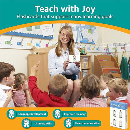 Preposition Flash Cards | 40 Language Builder Picture Cards | Picture Cards for Speech Therapy | SLP Materials for Adults and Children | ESL Flashcards | Aphasia Cards