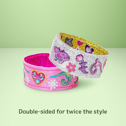 Melissa & Doug Design-Your-Own Bracelets with 100+ Sparkle Gem & Glitter Stickers, Kids Snap Bracelets, Stickers & Jewelry Crafts, Preschool Toys for Girls & Boys Ages 4+