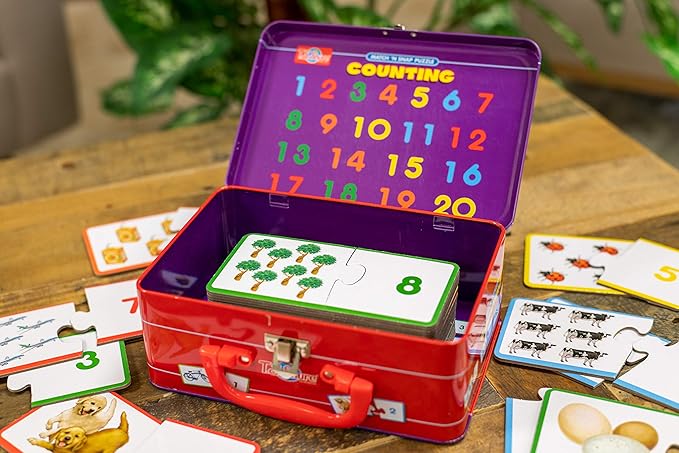 Bendon TS Shure Counting Numbers 30-Piece Matching Puzzle with Tin Storage Case Pre-School Kindergarten Learning 51472