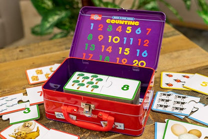 Bendon TS Shure Counting Numbers 30-Piece Matching Puzzle with Tin Storage Case Pre-School Kindergarten Learning 51472