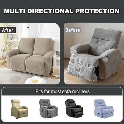 NORTHERN BROTHERS Loveseat Recliner Cover, Reclining Loveseat Covers, Love Seat Recliner Cover, Recliner Sofa Covers 2 Seater, Khaki