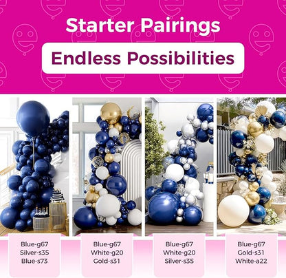 Bezente Navy Blue Latex Party Balloons, 100 Pack 12 inch Round Helium Navy Balloons for Wedding Graduation Birthday Sports Bachelorette Party Backdrop Decorations