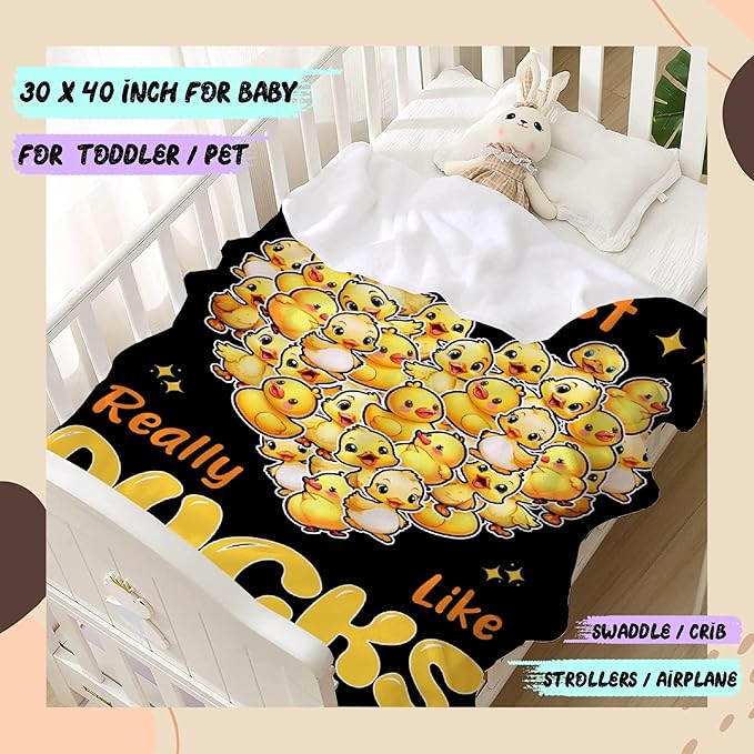 I Just Really Like Ducks Blanket Adult duck Blanket Kids Funny Blanket Suitable for Bedroom bed sofa Crib Couch Chair outdoor All Season Items That Yellow Duck Lovers Will Love 40"x30"for Pets