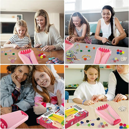 Arts and Crafts for Kids Ages 8-12,Friendship Bracelet Making Kit for Girl,Kids Jewelry Making Kit with 28 Pre-Cut Threads,Christmas Birthday Gifts for Ages 6 7 8 9 10 11 12 Year Old Red
