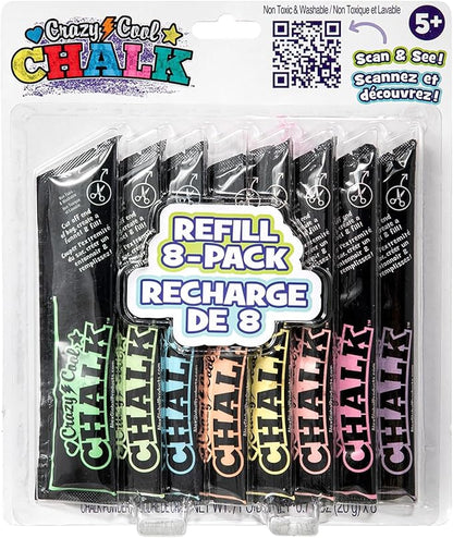 Alex: Crazy Cool Chalk - Refill 8 Pack - 8 Chalk Pks, Works with Crazy Cool Chalk Line, Outdoor Sidewalk & Driveway Art, Kids Age 5+