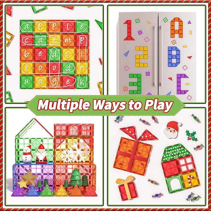 Magnetic Tiles Kids Toys for 3+ Year Old Boy and Girl Birthday Gifts, Magnet Building Blocks STEM Preschool Sensory Learning Montessori Autism Toys for Toddlers Kids Ages 3-5, 5-7, 4-8