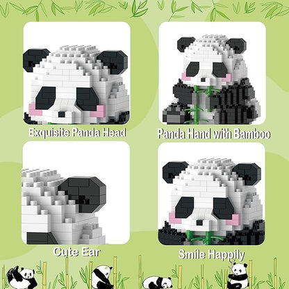 Mini Building Blocks- Bamboo Panda, Party Favors- Micro Blocks Panda Toy for Kids 6 7 8 9 10+, Mini Blocks Building Sets for Adults, Easter/Birthday for Boys and Girls(504PCS)