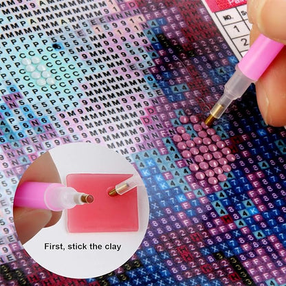 FEBSNOW Painting Glue Clay DIY Diamond Embroidery Wax Tool Set (Red 60 pcs)