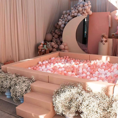 GOGOSO Balls for Ball Pit - Ocean Ball for Toddlers 1-3, Ball Pool with Color Pink Light Pink, White, Transparent and Storage Mesh Bag, 100 pcs, 2.2 Inch