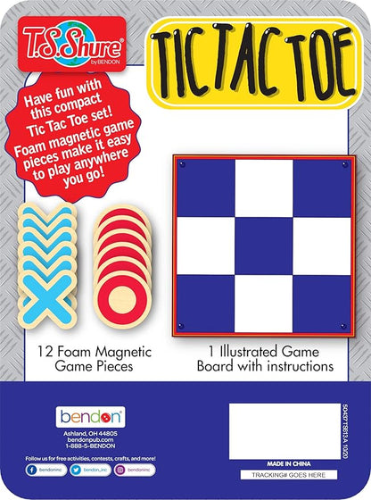 Bendon TS Shure Tic-Tac-Toe Games Mini Magnetic Activity Tin with Illustrated Foam Magnets 50437