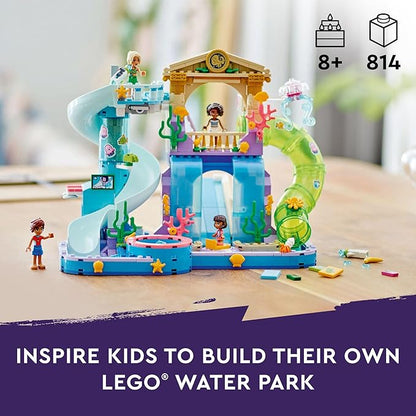 LEGO Friends Heartlake City Water Park Summer Toy Building Set for Kids, Creative Play for Girls and Boys Ages 8 Years and Up, Includes 3 Mini Dolls, a Micro Doll, 3 Water Slides and Whirlpool, 42630