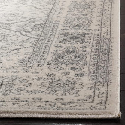 SAFAVIEH Carnegie Collection Runner Rug - 2'3" x 12', Cream & Dark Grey, Vintage Distressed Design, Non-Shedding & Easy Care, Ideal for High Traffic Areas in Living Room, Bedroom (CNG691K)