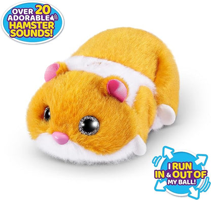Pets Alive Hamstermania (Orange) by ZURU Hamster, Electronic Pet, 20+ Sounds Interactive, Hamster Ball Toy for Girls and Children