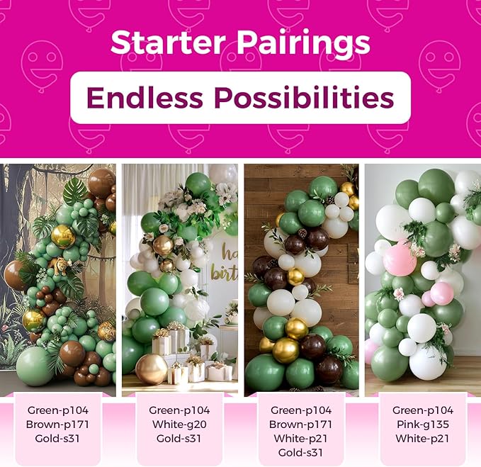 Bezente Sage Green Balloons 18 Inch - 30 Pack Large Thick Green Balloons Big Round Olive Green Latex Balloons for Birthday Bridal Shower Wedding Graduation Anniversary Safari Jungle Party Decorations